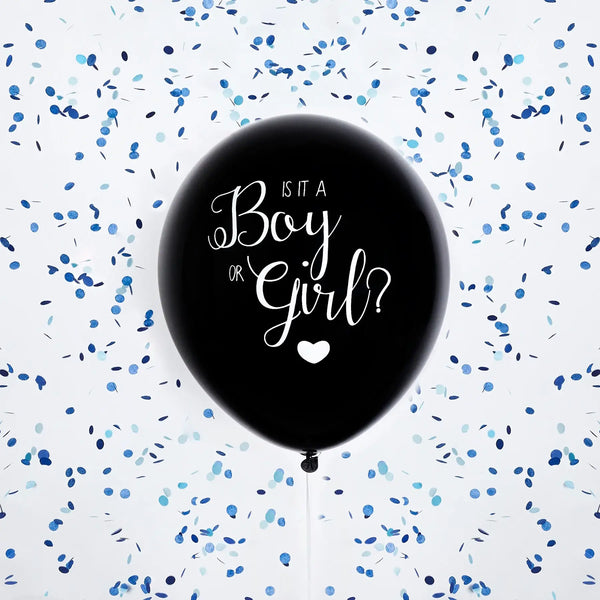 Black Gender Reveal 18" Latex Balloon - Blue1pk
