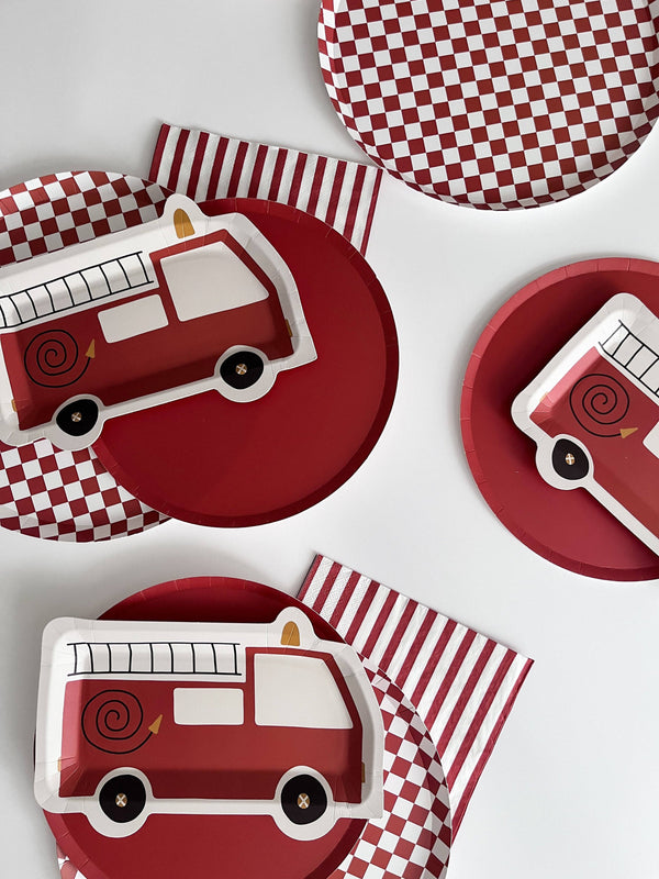 Firetruck Plate, 8pk