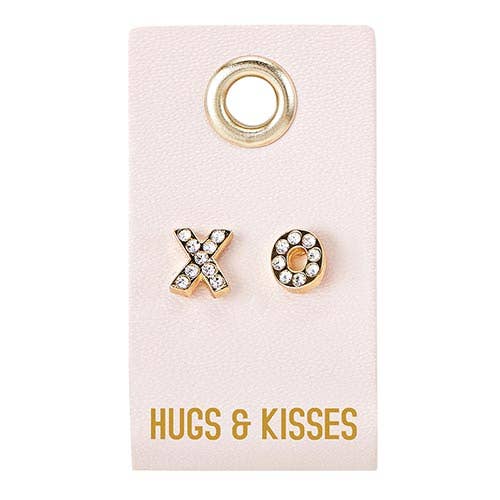 Leather TagEarrings- Hugs & Kisses