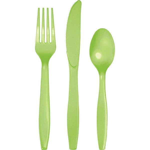 Fresh Lime Assorted Plastic Cutlery, 24pk