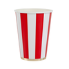 Cherry Red Cabana Stripe Cups, 8pk