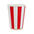 Cherry Red Cabana Stripe Cups, 8pk