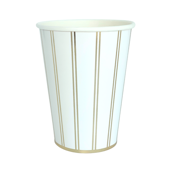Gold Signature Stripe Cups, 8pk