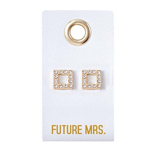 Leather TagEarrings- Future Mrs.