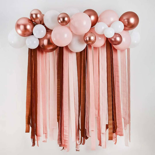 Rose Gold Metallic Balloon & Streamer Kit
