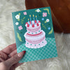 Happy Birthday Elegant Birthday Cake Party Greeting Card