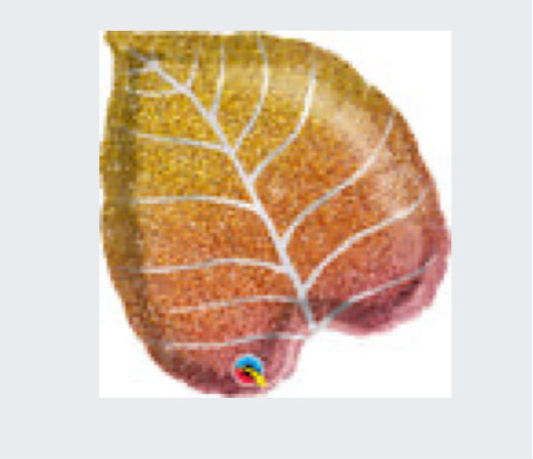 18” Fall Glitter Leaf Mylar Balloon