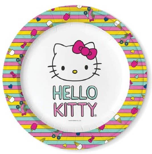 Hello Kitty Retro Rainbow Dinner Plates, 16pk