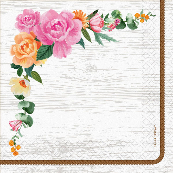 Western Floral Dessert Napkins, 16pk