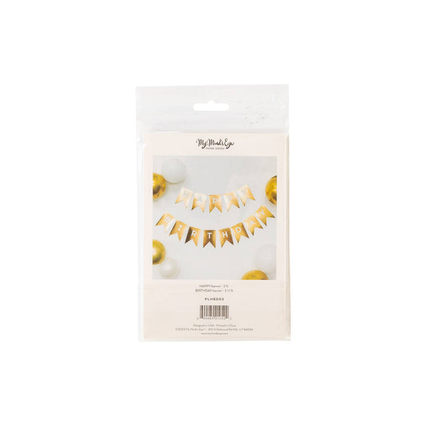 Gold Foil "HAPPY BIRTHDAY" Word Banner