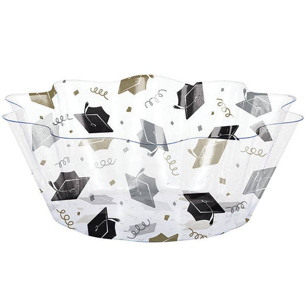 Graduation Cap Plastic Fluted Bowl