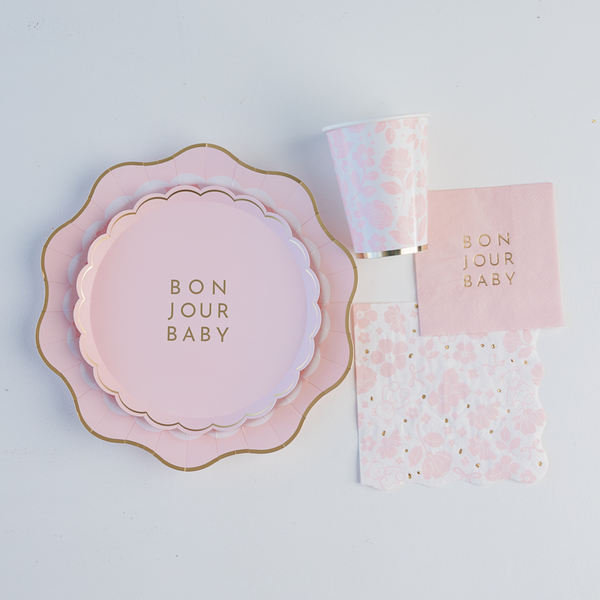 Bonjour Baby Petal Pink Dessert Napkins, 20pk