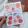 "Congratulations to you" Pink Flowers Greeting Card