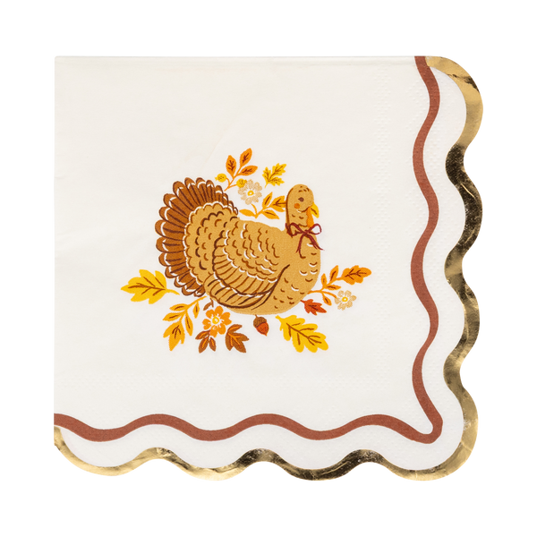 Harvest Turkey Cocktail Napkins, 18pk