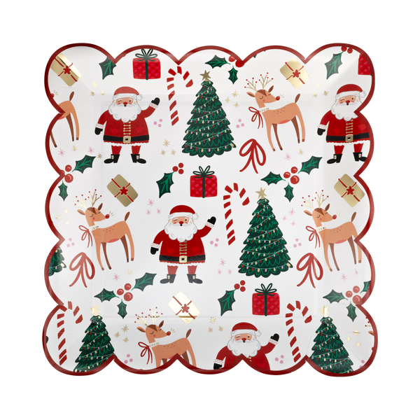 Whimsy Christmas Scatter Dinner Plate- 8pk
