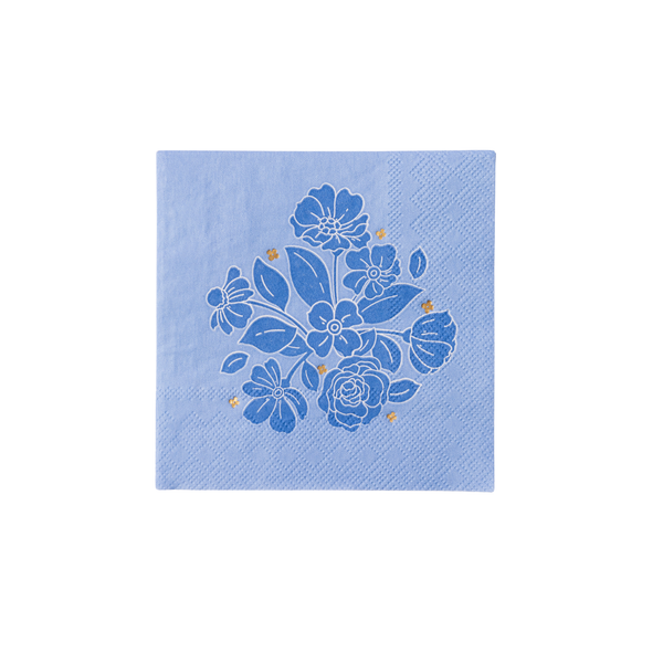 Belle Blue Elegant Floral Dessert Napkins, 20pk