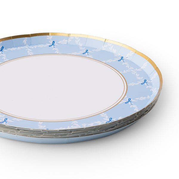 Sky Blue Trellis Dessert Plates, 8pk