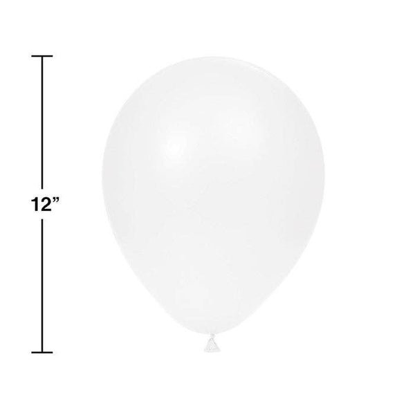 White Latex Balloons, 15pk