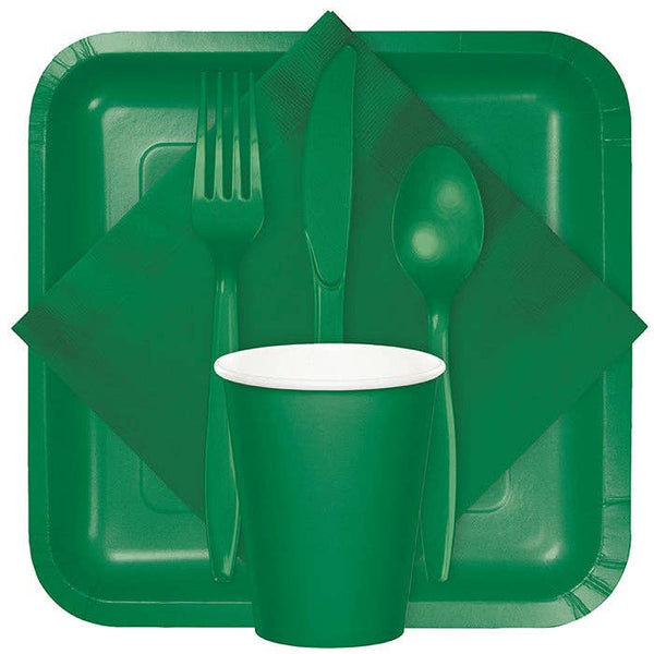 Emerald Green Assorted Plastic Cutlery, 24pk