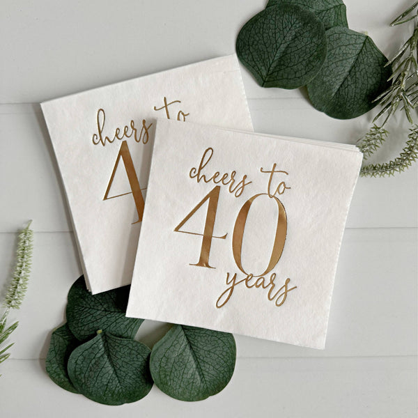 Cheers to 40 Years Cocktail Napkins, 16pk