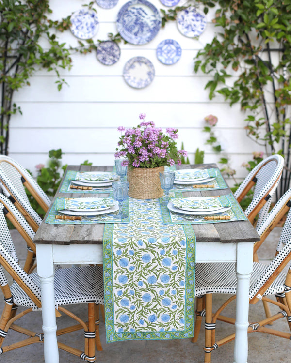 Table Runner, 14"x92", Pomegranate Blue