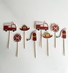 Fire Truck Cupcake Toppers, 8pk