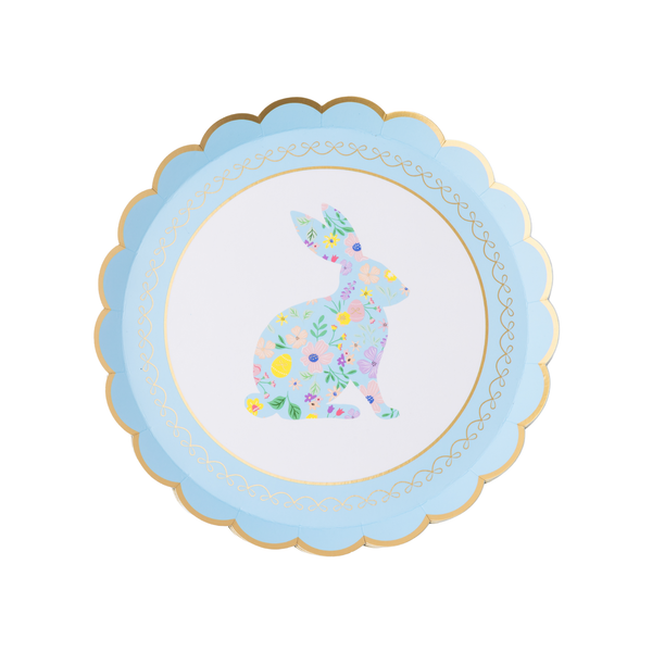 Easter Bunny Pastel Floral Dessert Plates, 8pk