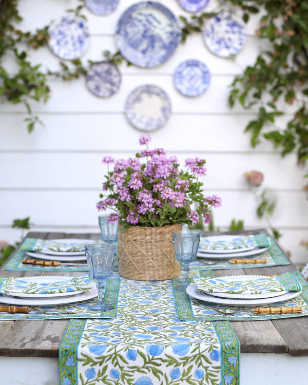 Table Runner, 14"x92", Pomegranate Blue