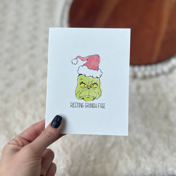 Resting Grinch Face Greeting Card