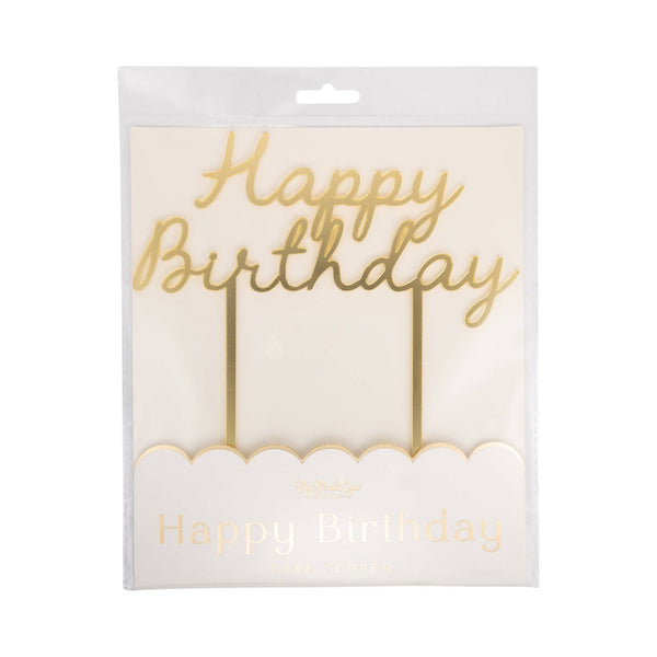 Gold Happy Birthday Cake Topper