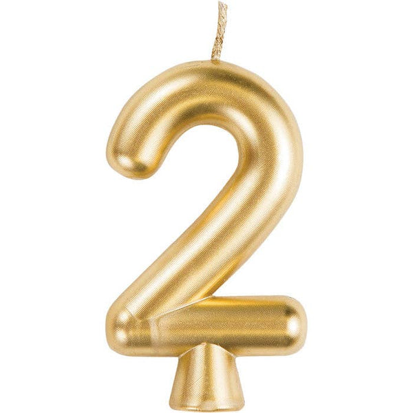 Gold Number 2 Candle