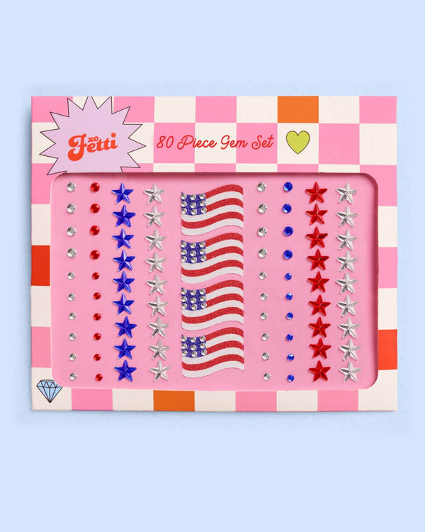 Americana Gem Set - 80 adhesive face gems, 4th of July, USA