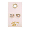 Leather TagEarrings- Love You, Mean It