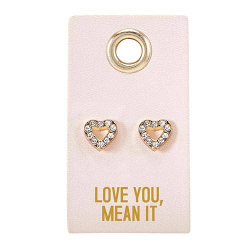 Leather TagEarrings- Love You, Mean It