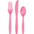 Candy Pink Assorted Plastic Cutlery, 24pk