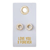 Leather TagEarrings- Love You x Forever