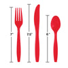 Classic Red Assorted Cutlery, 24pk