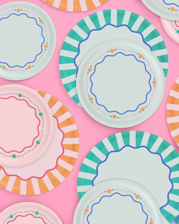 Italian Summer Dinner & Dessert plates, 16 of each