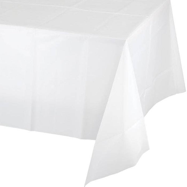 White Plastic Tablecloth, 1pk