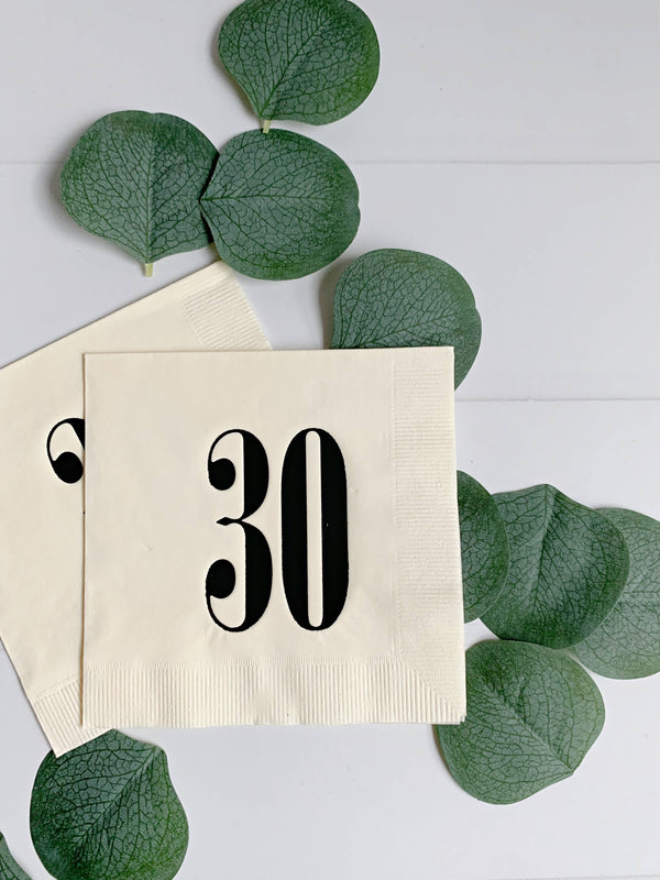 30th Birthday or Anniversary Cocktail Napkins, 16pk