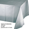 Shimmering Silver Plastic Tablecloth, 1pk