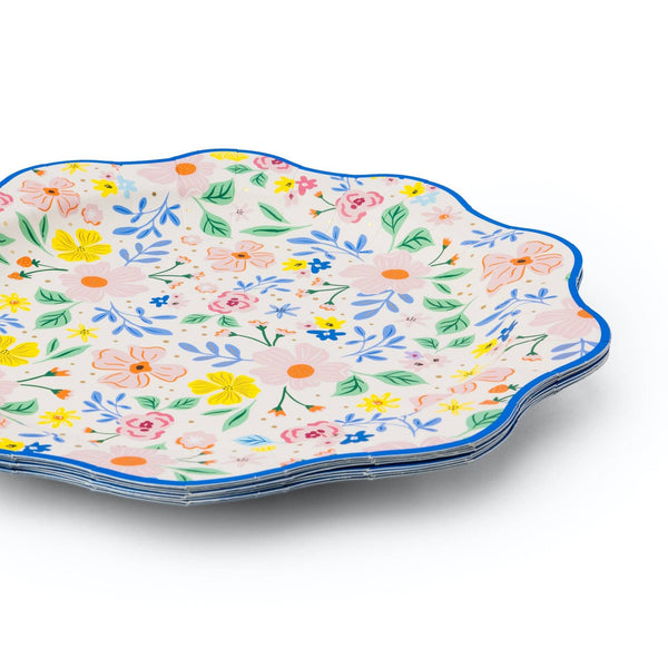 Multicolor Full Floral Pattern Dinner Plates, 8pk