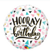 18” Hooray Birthday Mylar Balloon