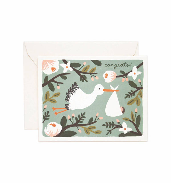 Congrats Stork Greeting Card