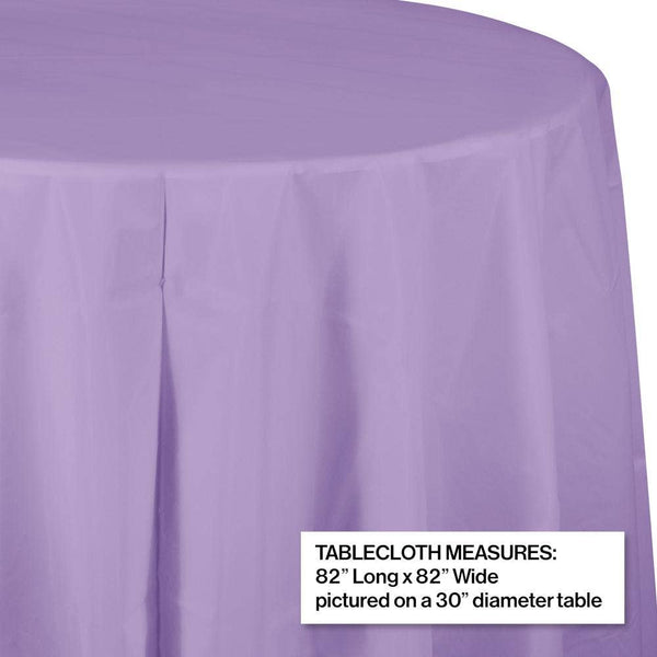 Luscious Lavender Round Plastic 82 inch Table Cover