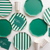 Emerald Green Cabana Stripe Dinner Plates, 8pk