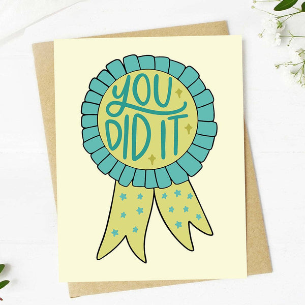 "You did it" Congratulations Ribbon Greeting Card