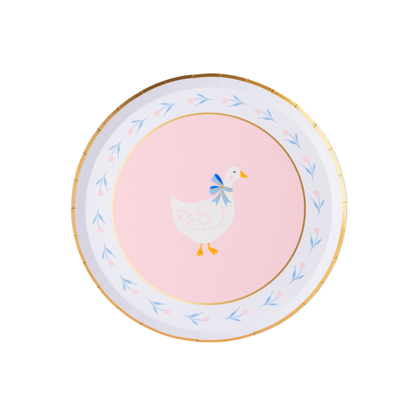 Petal Pink Sweet Goose Dessert Plates, 8pk