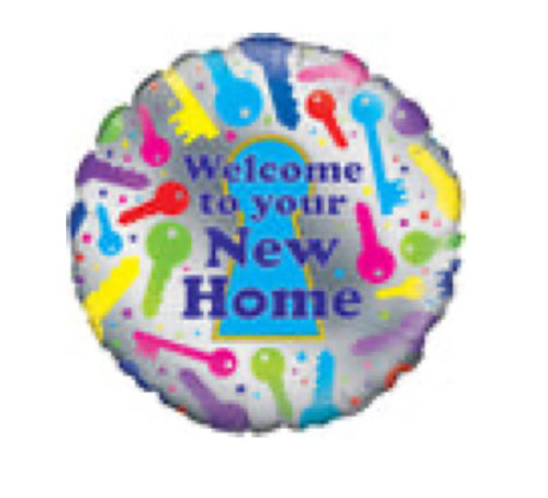18” Welcome to your new home Mylar balloon 