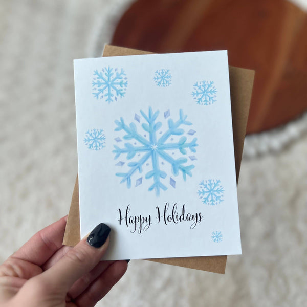 Happy Holidays Snowflake Greeting Card